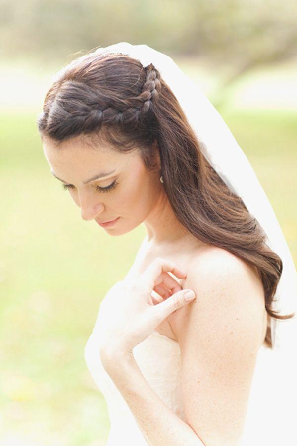Novia con peinado de trenza