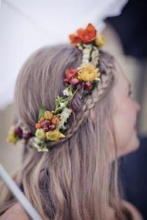 Novia con peinado de trenza