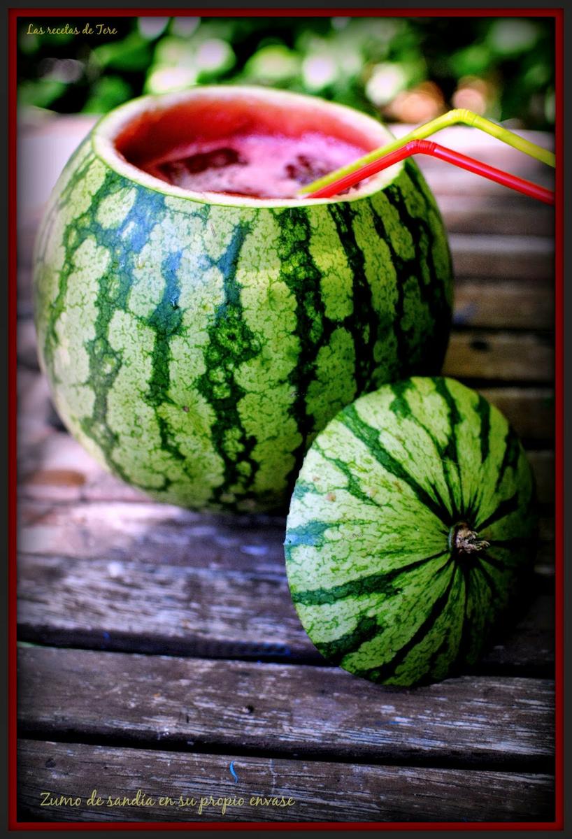 Zumo de sandía en su propio envase tererecetas 02