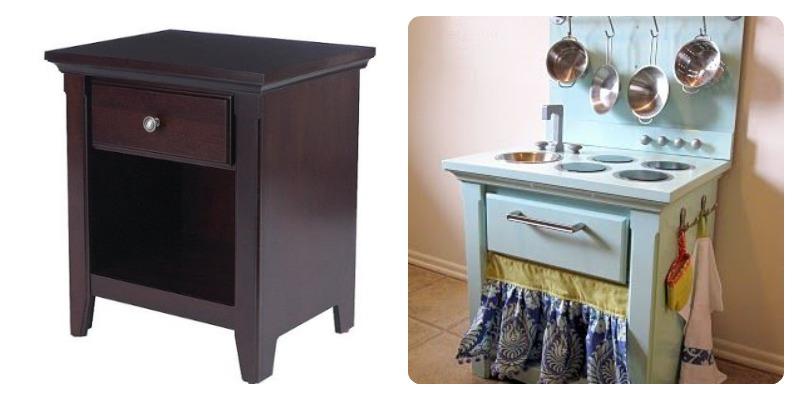 convertir una mesita de noche en una cocina