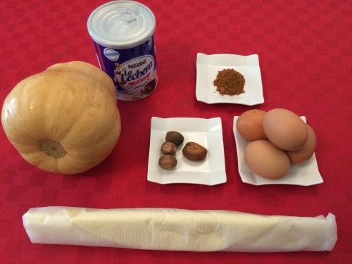 Mise en place para la tarta de calabaza