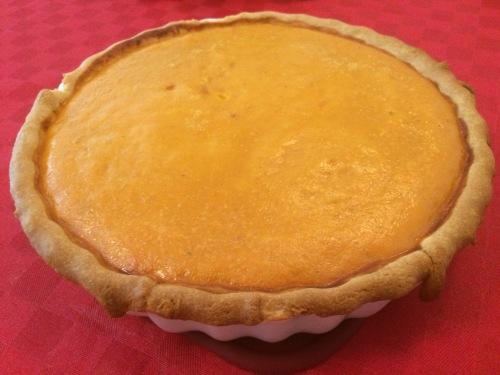 Enfriando la tarta de calabaza