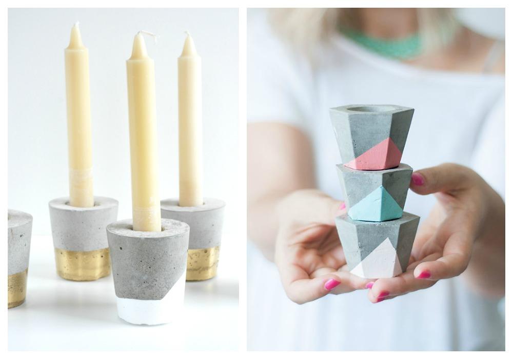 Como hacer porta velas decorativas con cemento.Ideas para decorar. 