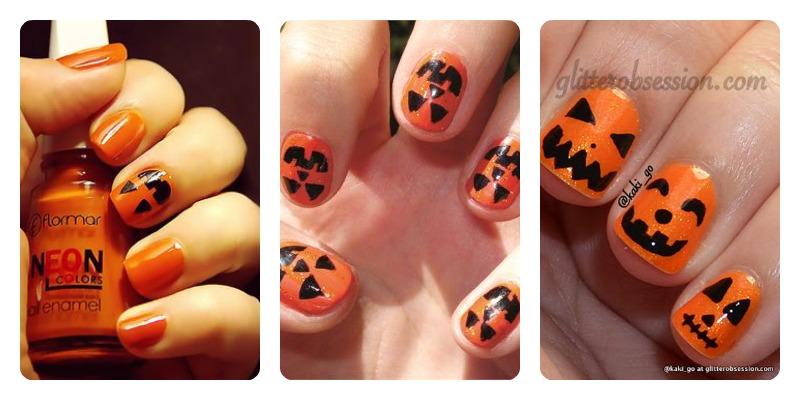 uñas calabaza halloween