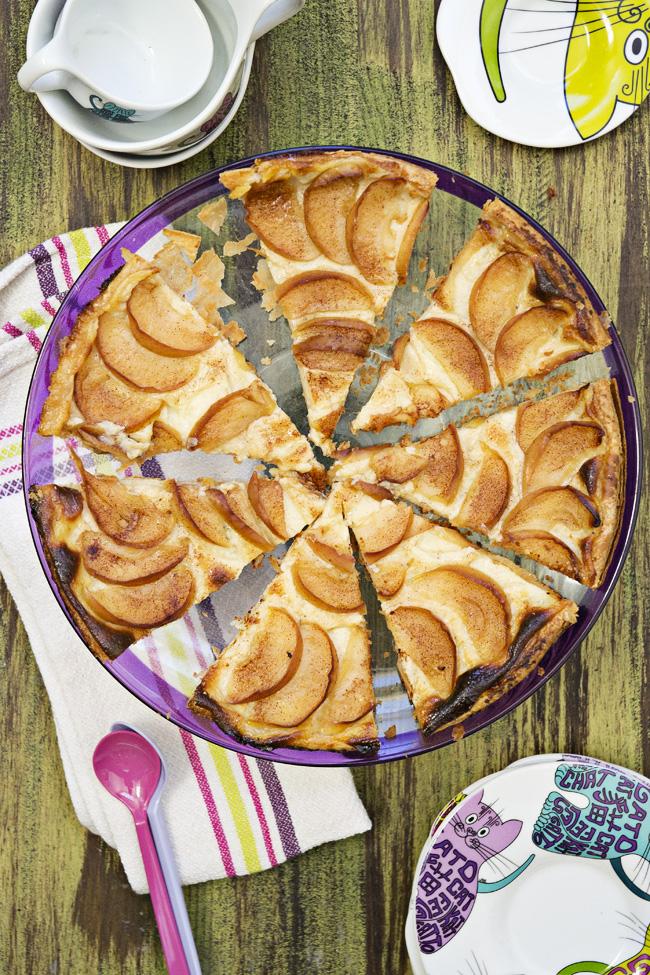 tarta de manzana con crema pastelera Tarta de manzana con crema pastelera