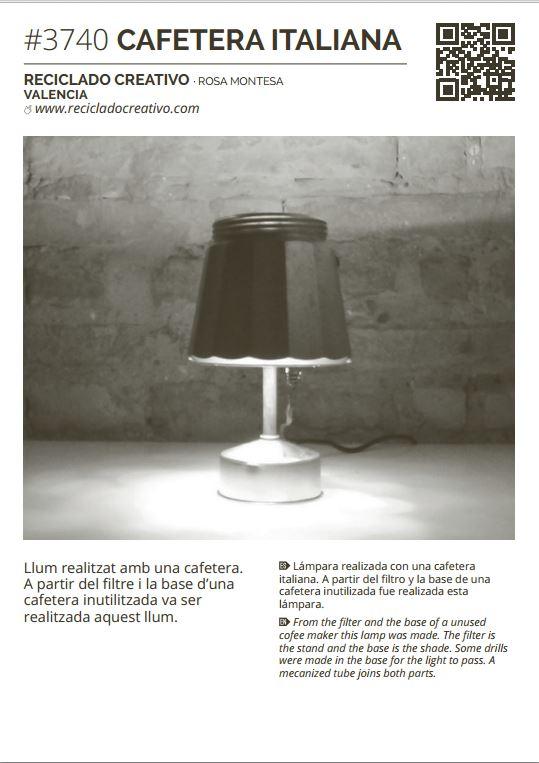 REHOGAR Lampara realizada con una cafetera italiana en REHOGAR 2014