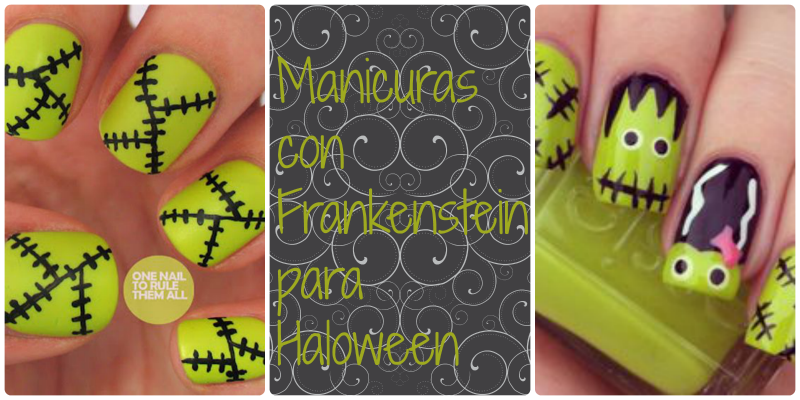 Manicuras con frankenstein para Haloween