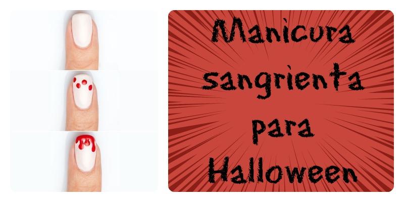 cómo pintar manchas de sangre en las uñas