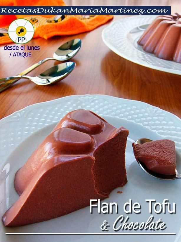 FLAN Dukan fase Ataque, sin huevo: flan de tofu y chocolate