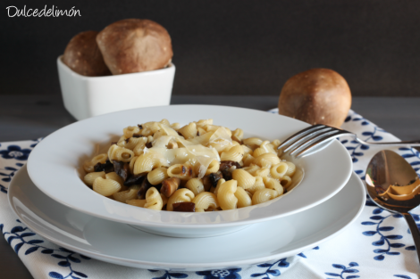Caracolas con setas al estilo risotto