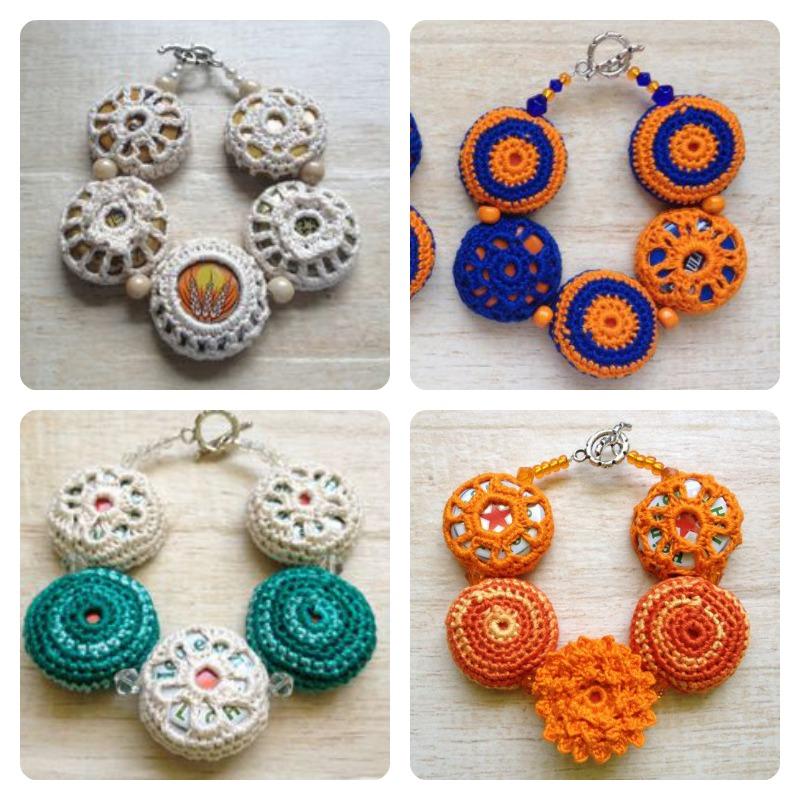 pulseras de chapa y crochet