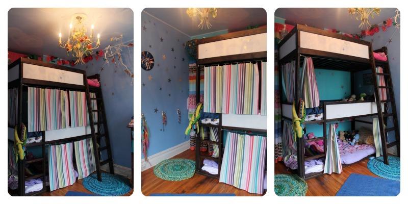 cama kura para tres niños