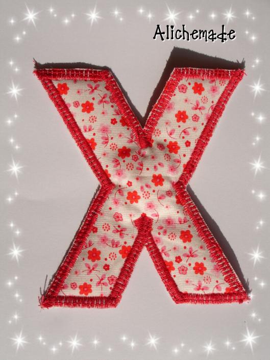 Letra de tela reversible: X