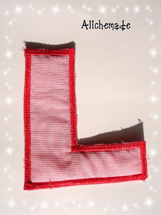 Letra de tela reversible: L