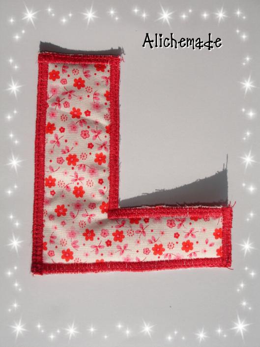 Letra de tela reversible: L