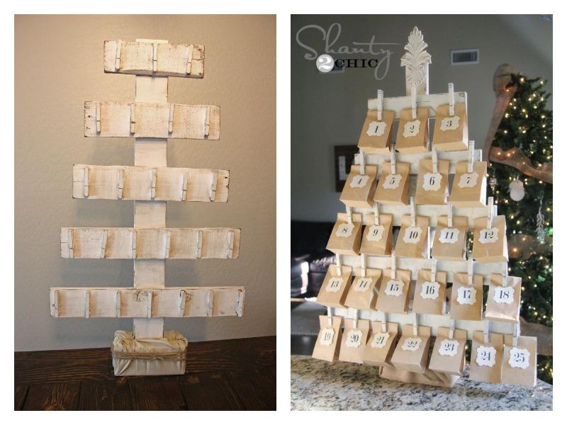 calendario de adviento hecho con palets