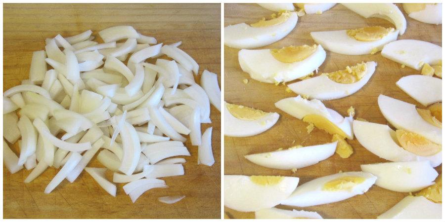 Mojete: cebolla y huevo