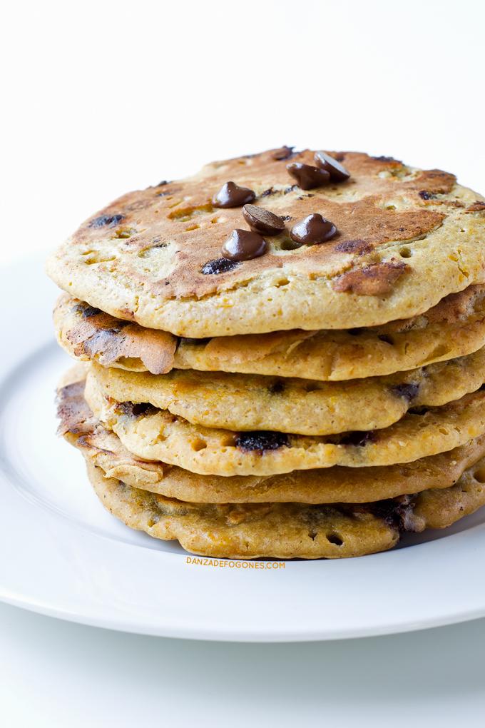 Tortitas de calabaza y chocolate | danzadefogones.com #receta #vegano #danzadefogones
