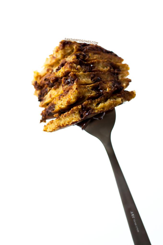 Tortitas de calabaza y chocolate | danzadefogones.com #receta #vegano #danzadefogones