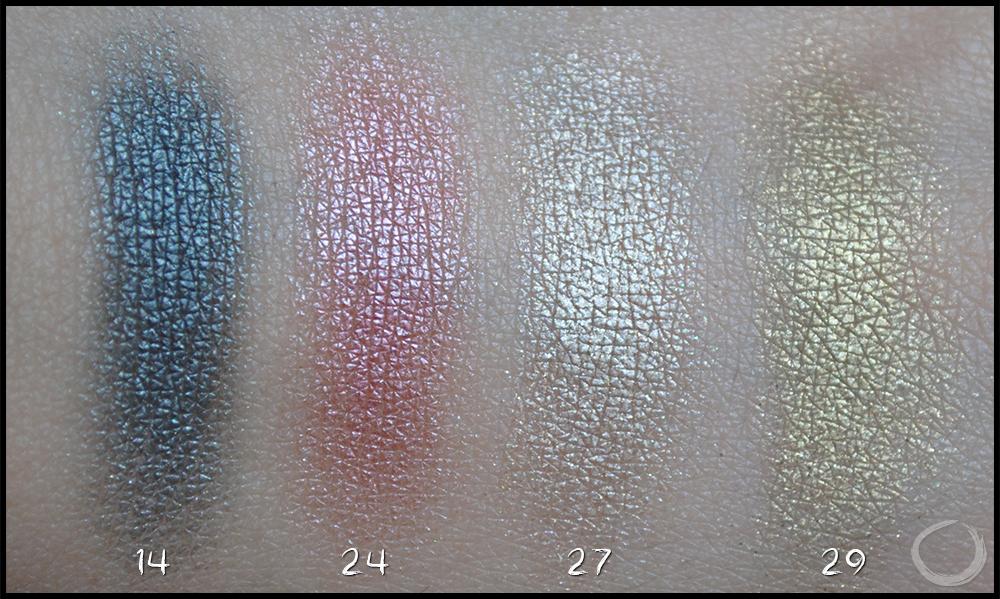 MUA Sombras de ojos swatches