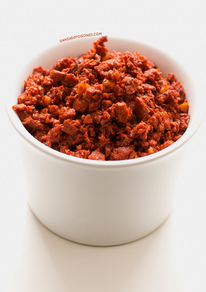 Patata con Chorizo Vegano | danzadefogones.com #receta #vegano #vegana #danzadefogones