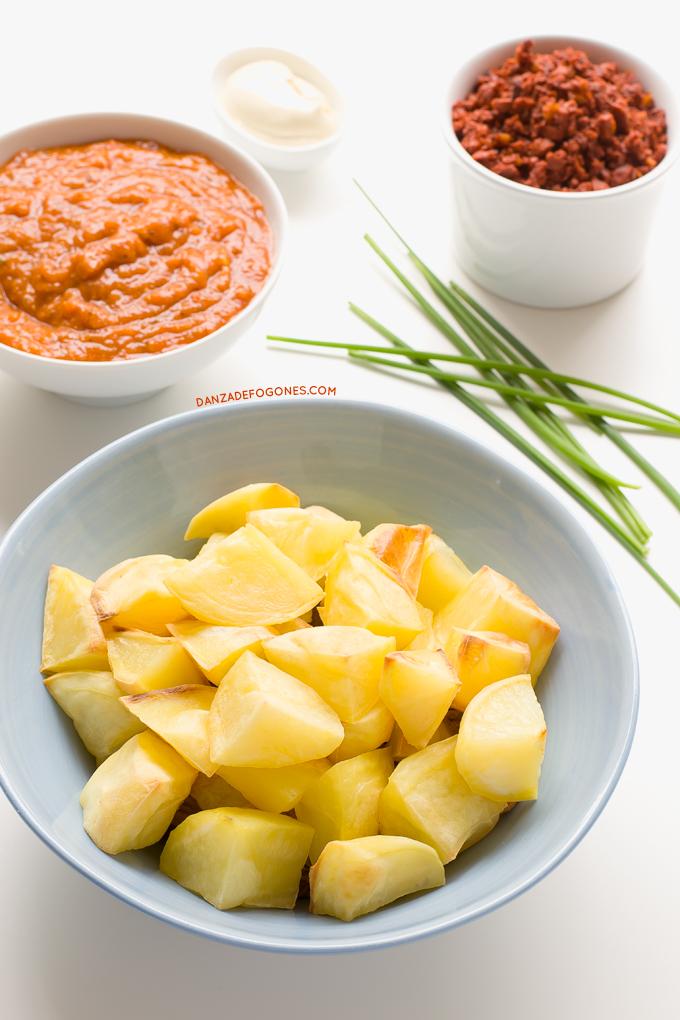 Patata con Chorizo Vegano | danzadefogones.com #receta #vegano #vegana #danzadefogones