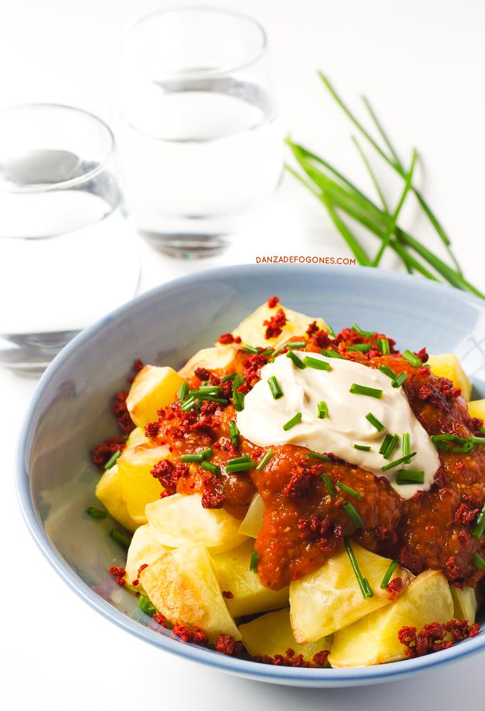 Patata con Chorizo Vegano | danzadefogones.com #receta #vegano #vegana #danzadefogones