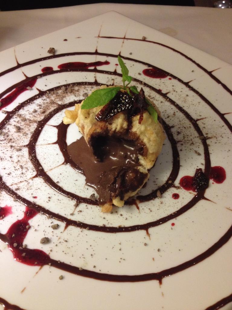 Helado de chocolate tempurizado