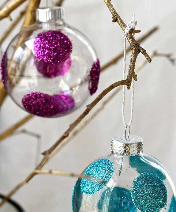 esferas navidad decoradas con purpurina
