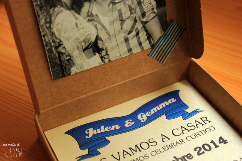 invitaciones de boda con selfpacaging y washitape
