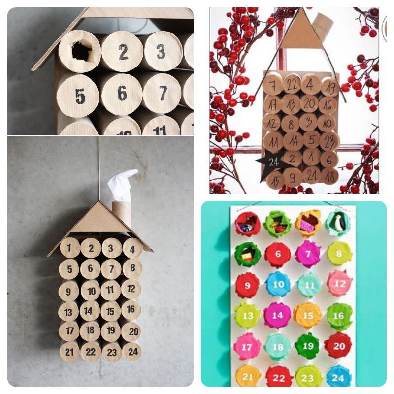 calendarios de adviento con rollos de papel higiénico