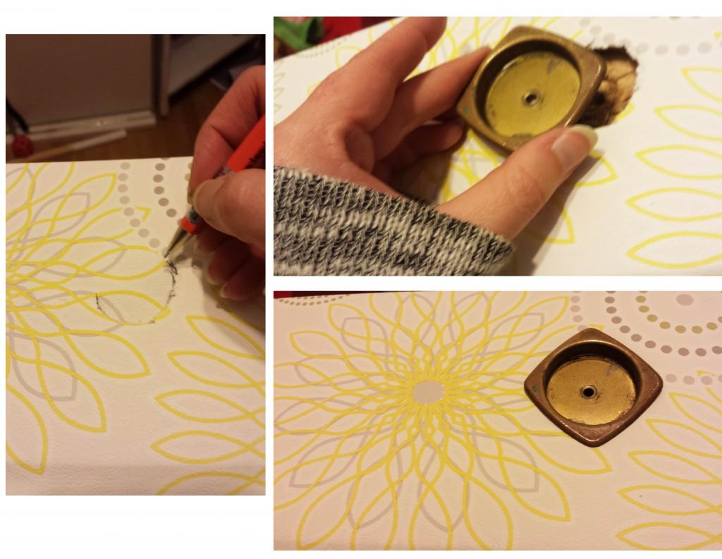 Mueble reciclado - colocando tiradores