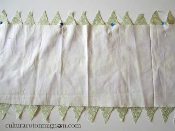 Coser tela trasera protectos cuna patchwork