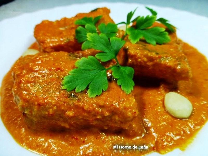 Merluza salsa de alemendras Recetas caseras fáciles, menú 16