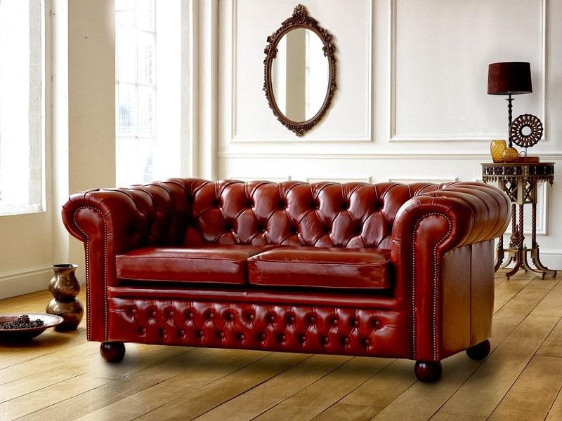 chesterfield sofa rojo