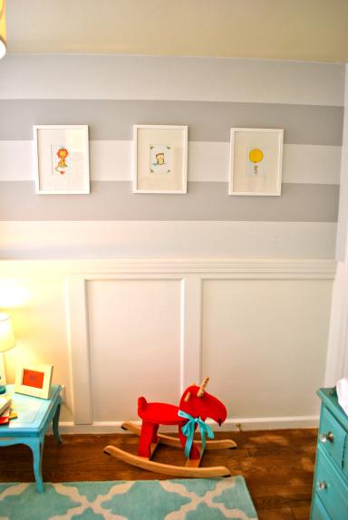 decoración infantil con rayas