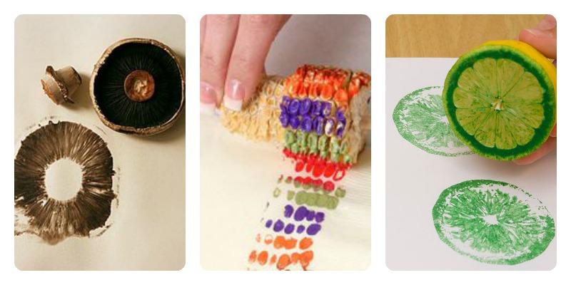 estampar con vegetales