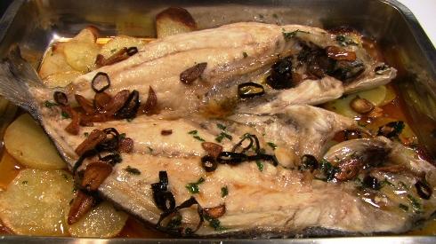 Dorada a la bilbaina final media Mejillones con salsa vinagreta y un truco