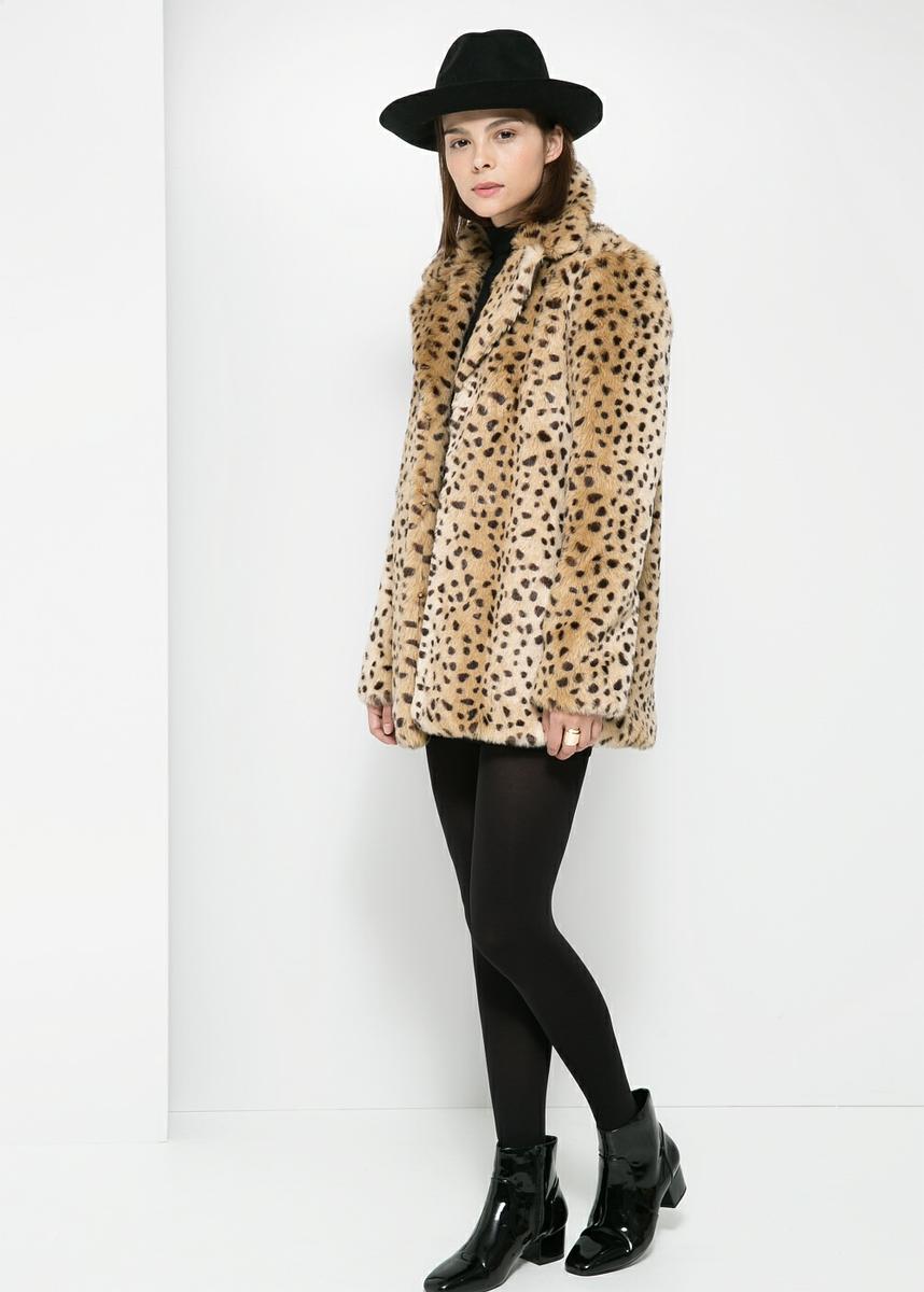 Abrigo leopardo pelo