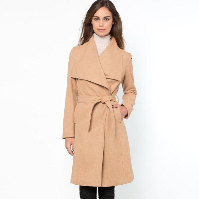 Abrigo con cuello esmoquin (60% lana)