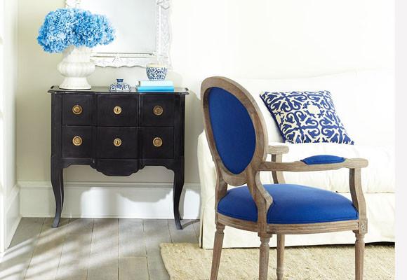 rincones azules en el salon