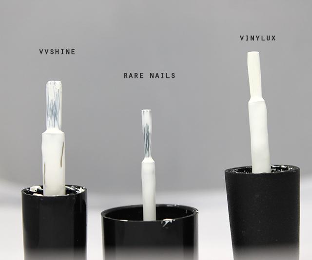 esmaltes de uñas blancos pincel plano