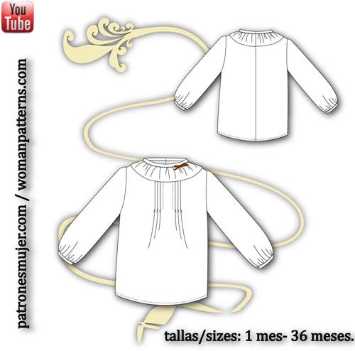 Blusa bebé con manga