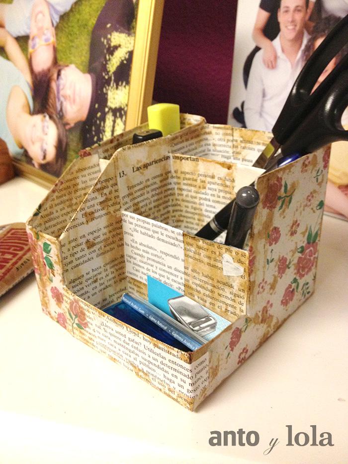 portalapices con materiales reciclados