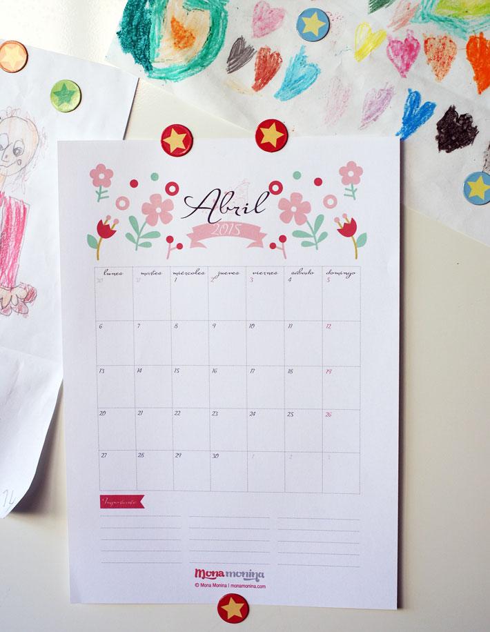 calendario 2015 imprimible gratuito Abril