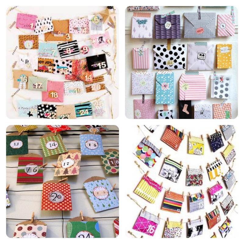 calendario de adviento sobres de colores