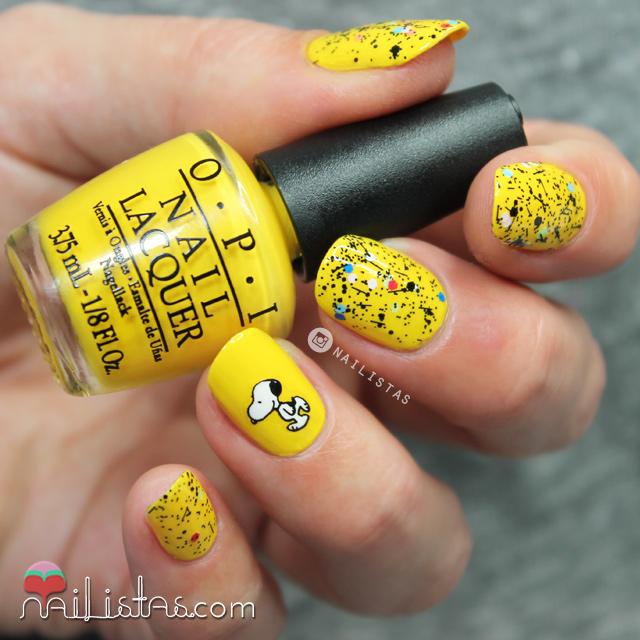Uñas decoradas de Snoopy