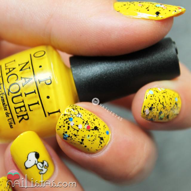 Uñas decoradas de Snoopy