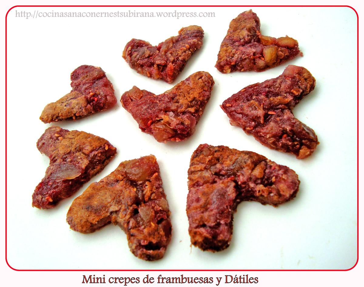 mini creps de frambuesas y dátiles