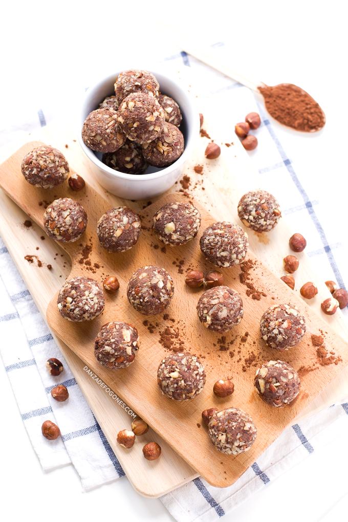 Trufas de chocolate y avellana | danzadefogones.com #danzadefogones #receta #vegano #vegana #singluten